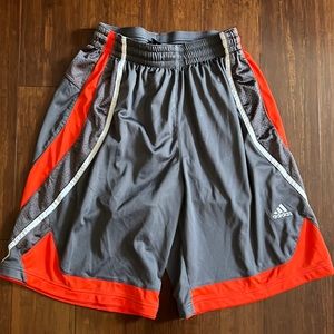 Men’s Adidas gray and orange gym shorts size large